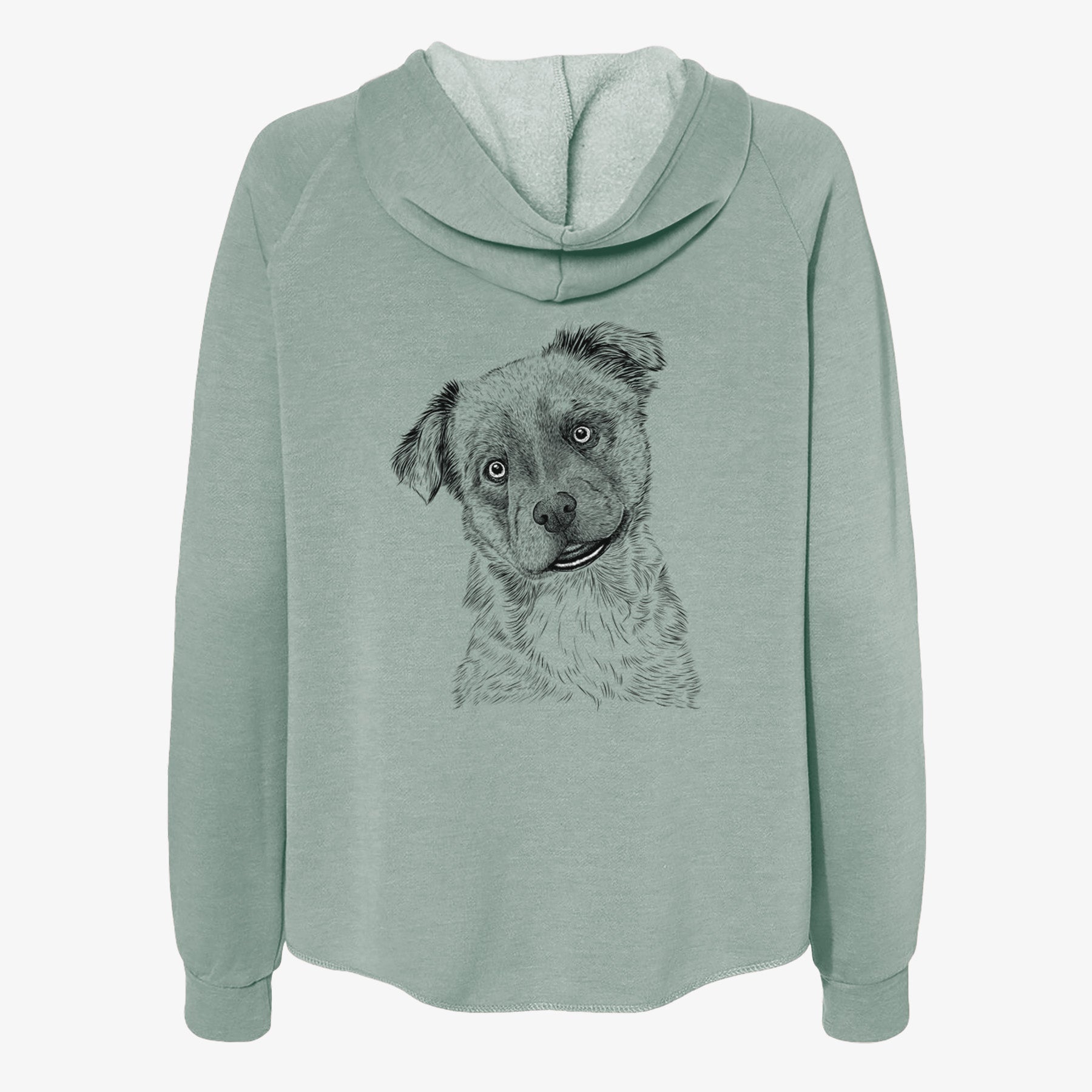 Loki Bear the Australian Cattle Dog Mix - Women's Cali Wave Zip-Up Sweatshirt