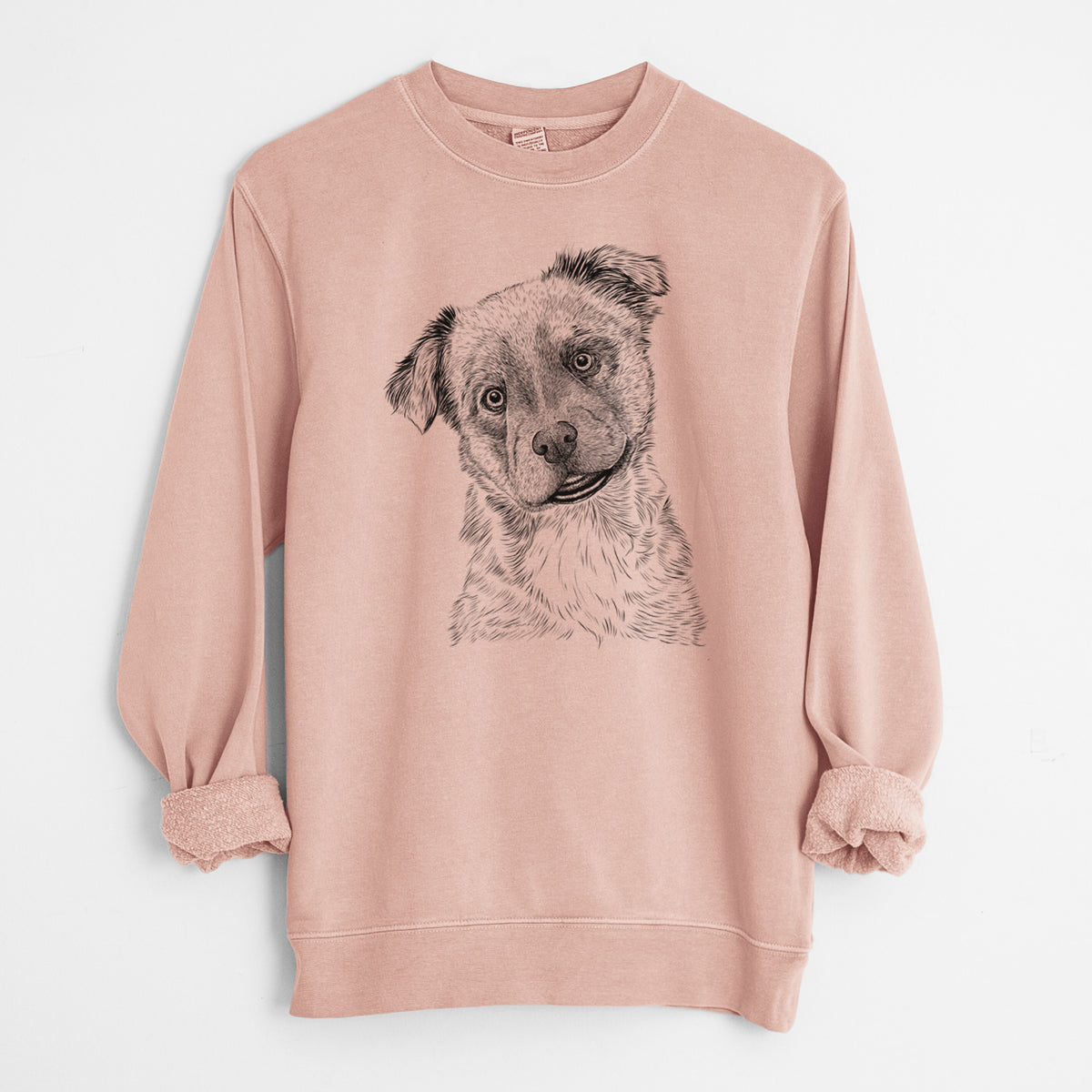 Bare Loki Bear the Australian Cattle Dog Mix - Unisex Pigment Dyed Crew Sweatshirt