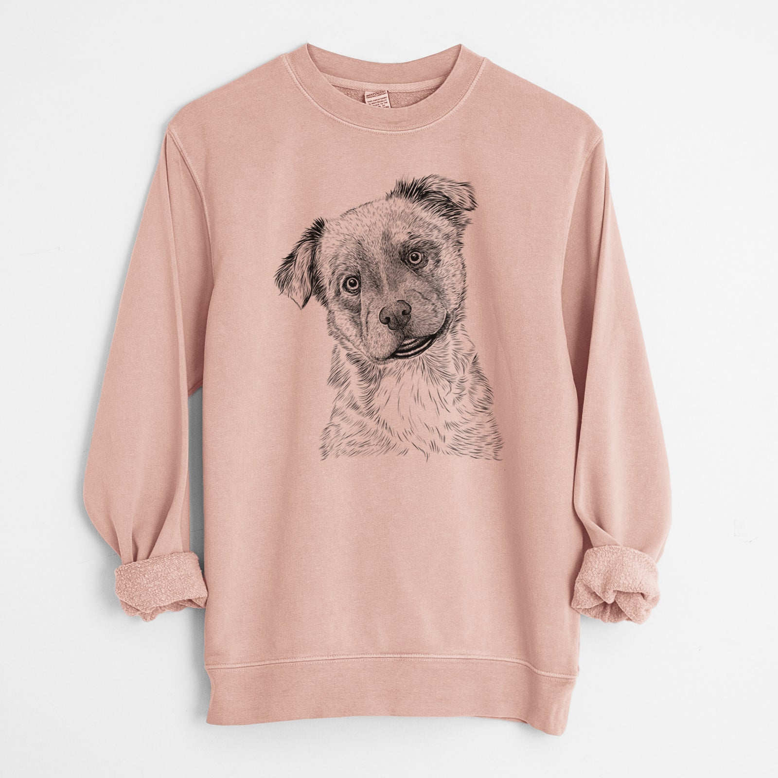 Bare Loki Bear the Australian Cattle Dog Mix - Unisex Pigment Dyed Crew Sweatshirt
