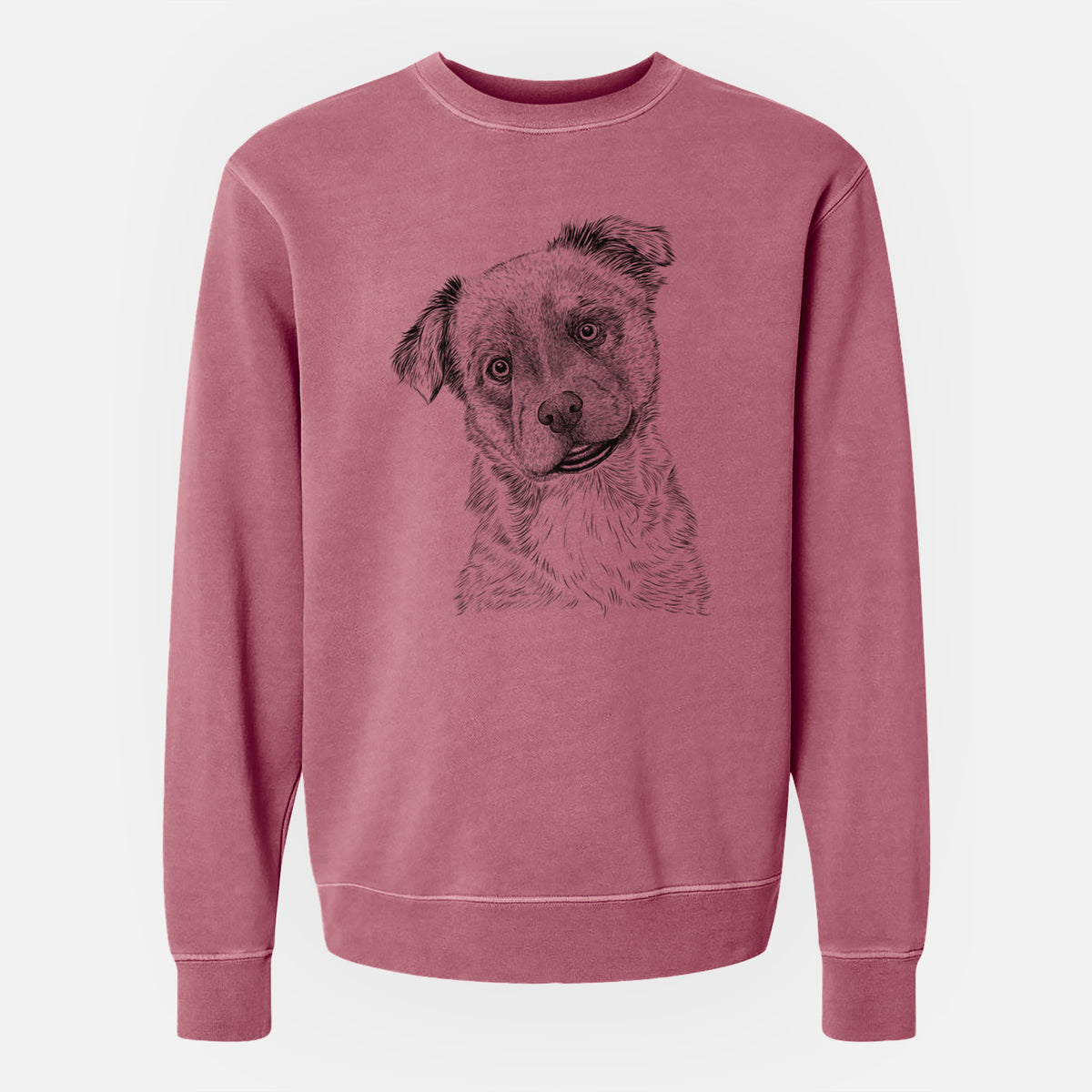 Bare Loki Bear the Australian Cattle Dog Mix - Unisex Pigment Dyed Crew Sweatshirt