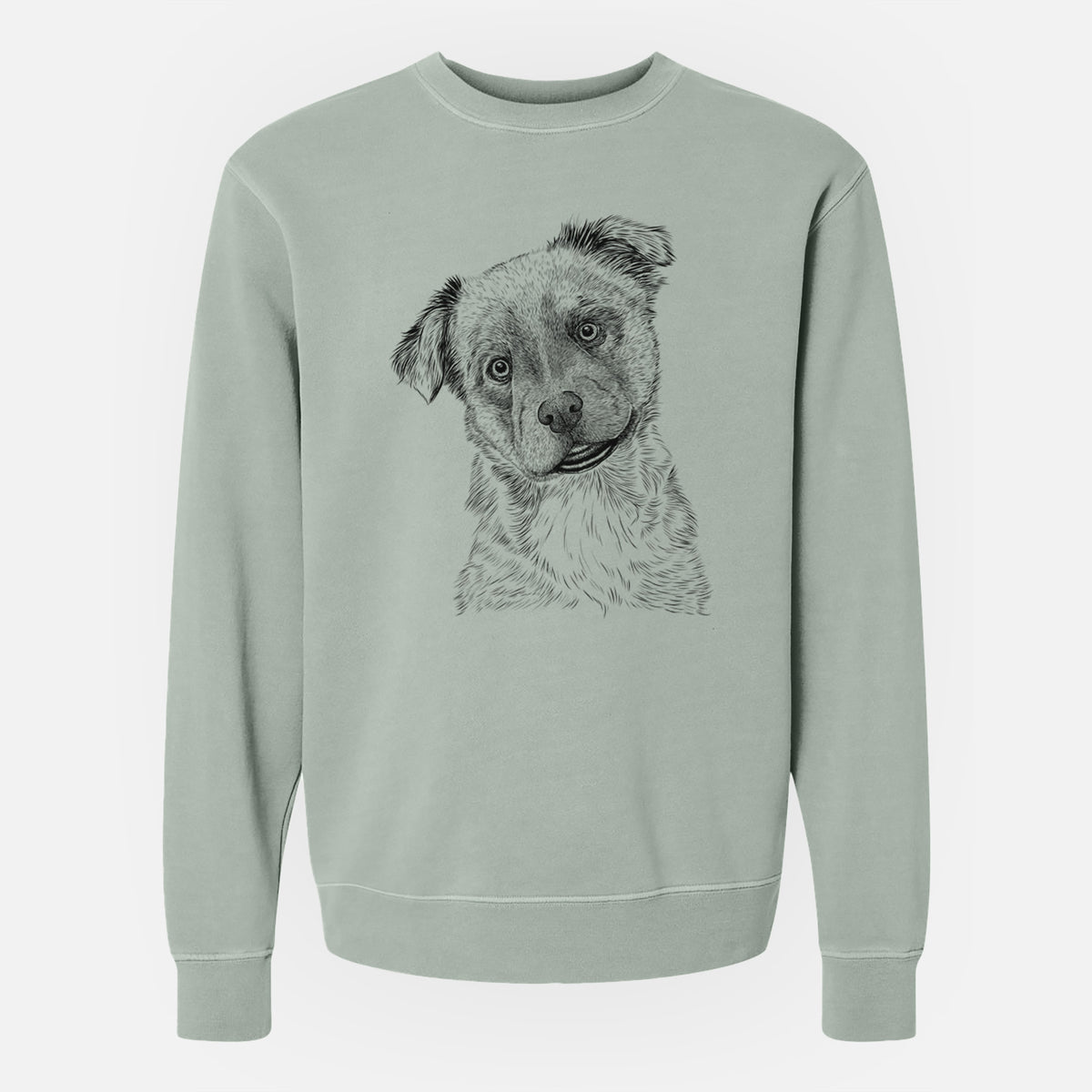 Bare Loki Bear the Australian Cattle Dog Mix - Unisex Pigment Dyed Crew Sweatshirt