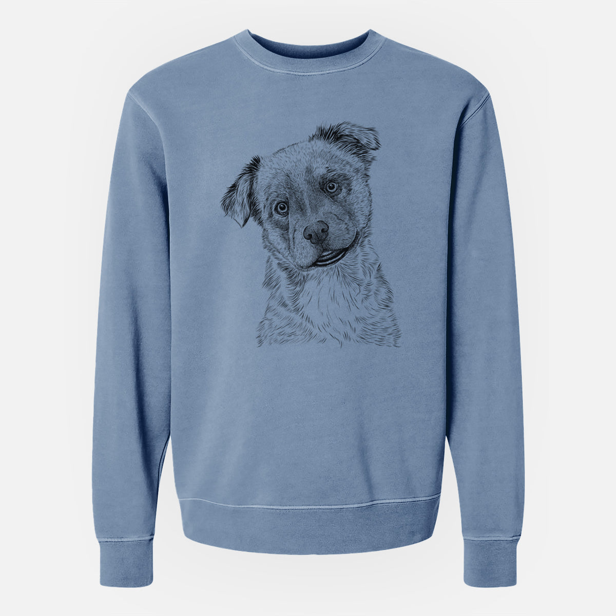Bare Loki Bear the Australian Cattle Dog Mix - Unisex Pigment Dyed Crew Sweatshirt