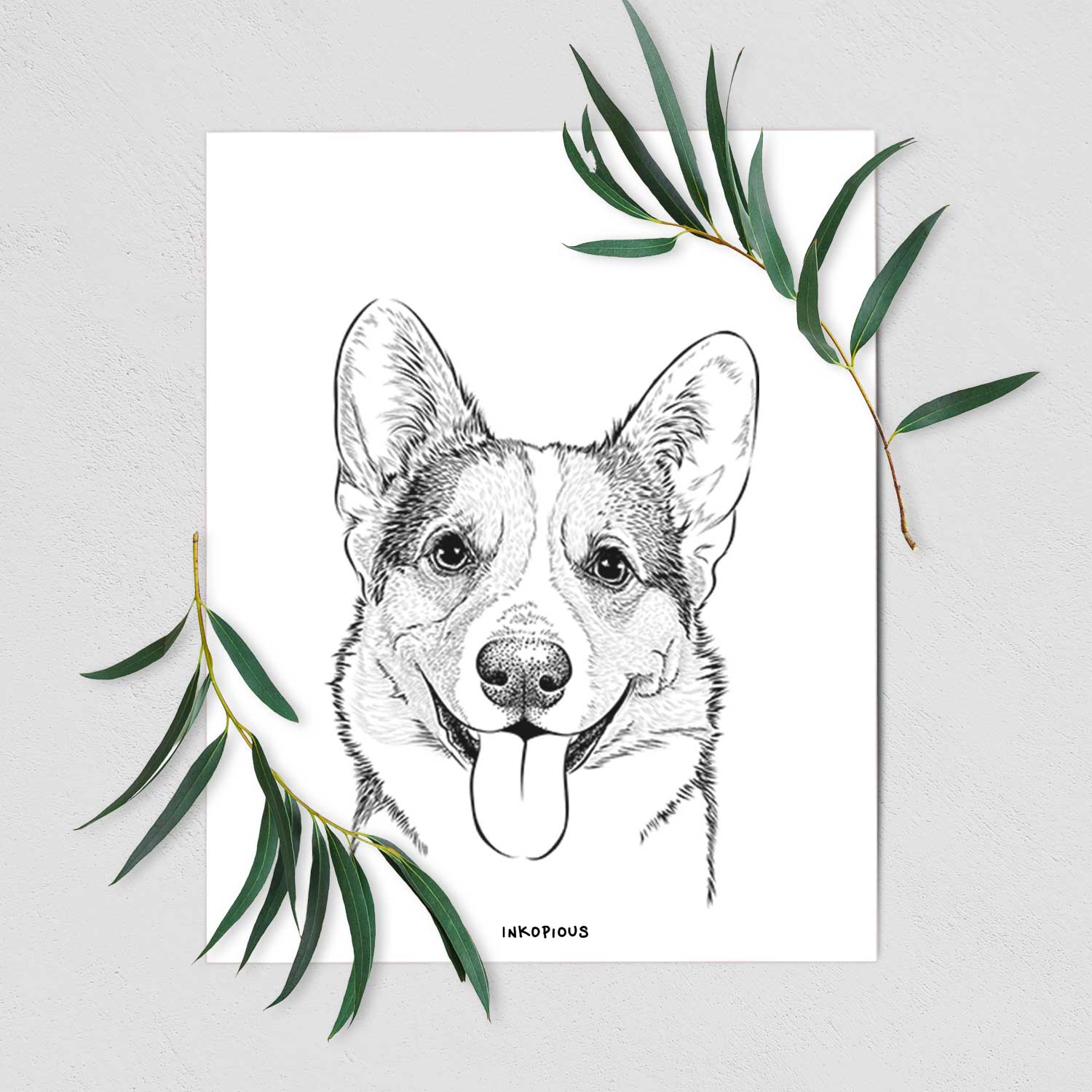 Loki the Corgi Art Print