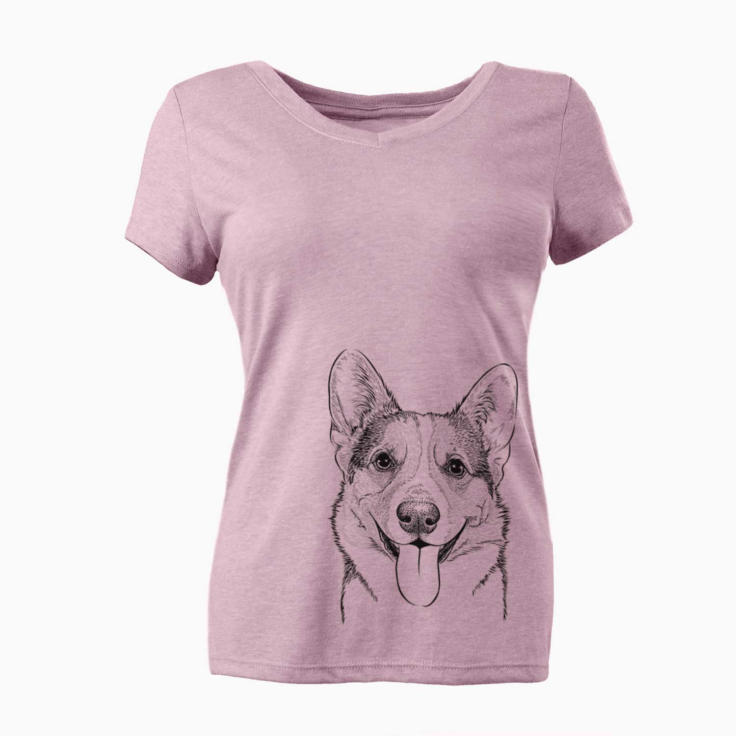 Bare Loki the Corgi - Women's V-neck Shirt