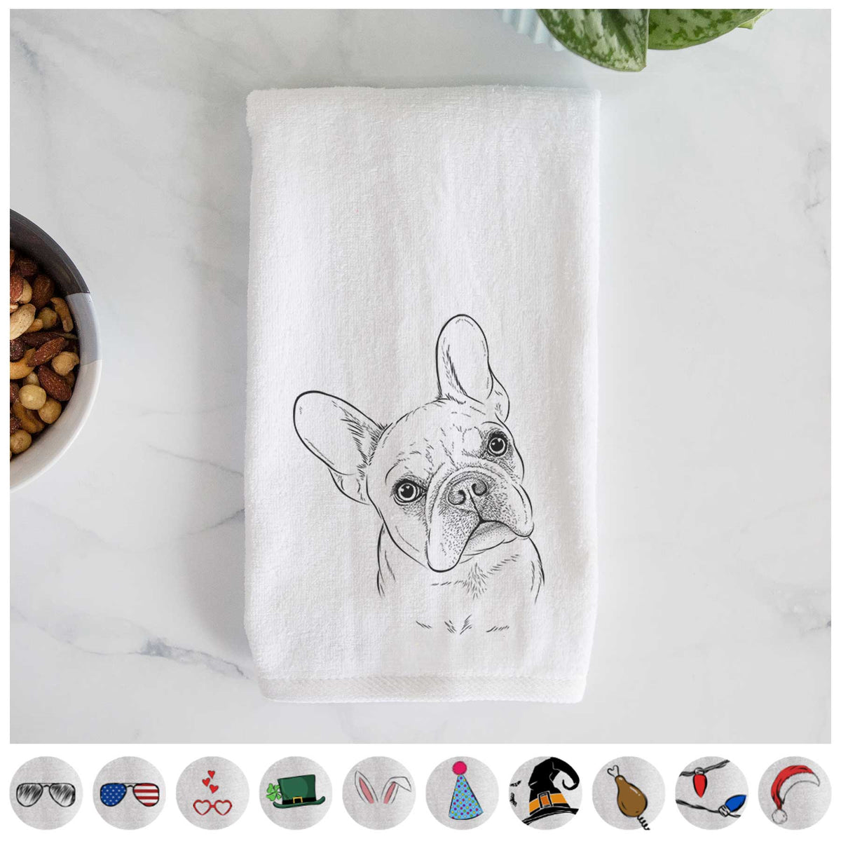 Loki the French Bulldog Decorative Hand Towel