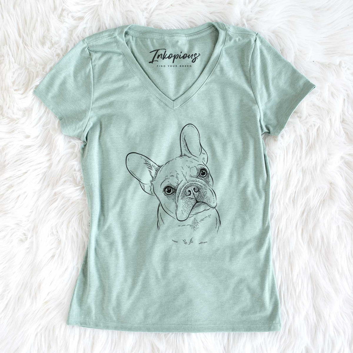 Bare Loki the French Bulldog - Women&#39;s V-neck Shirt