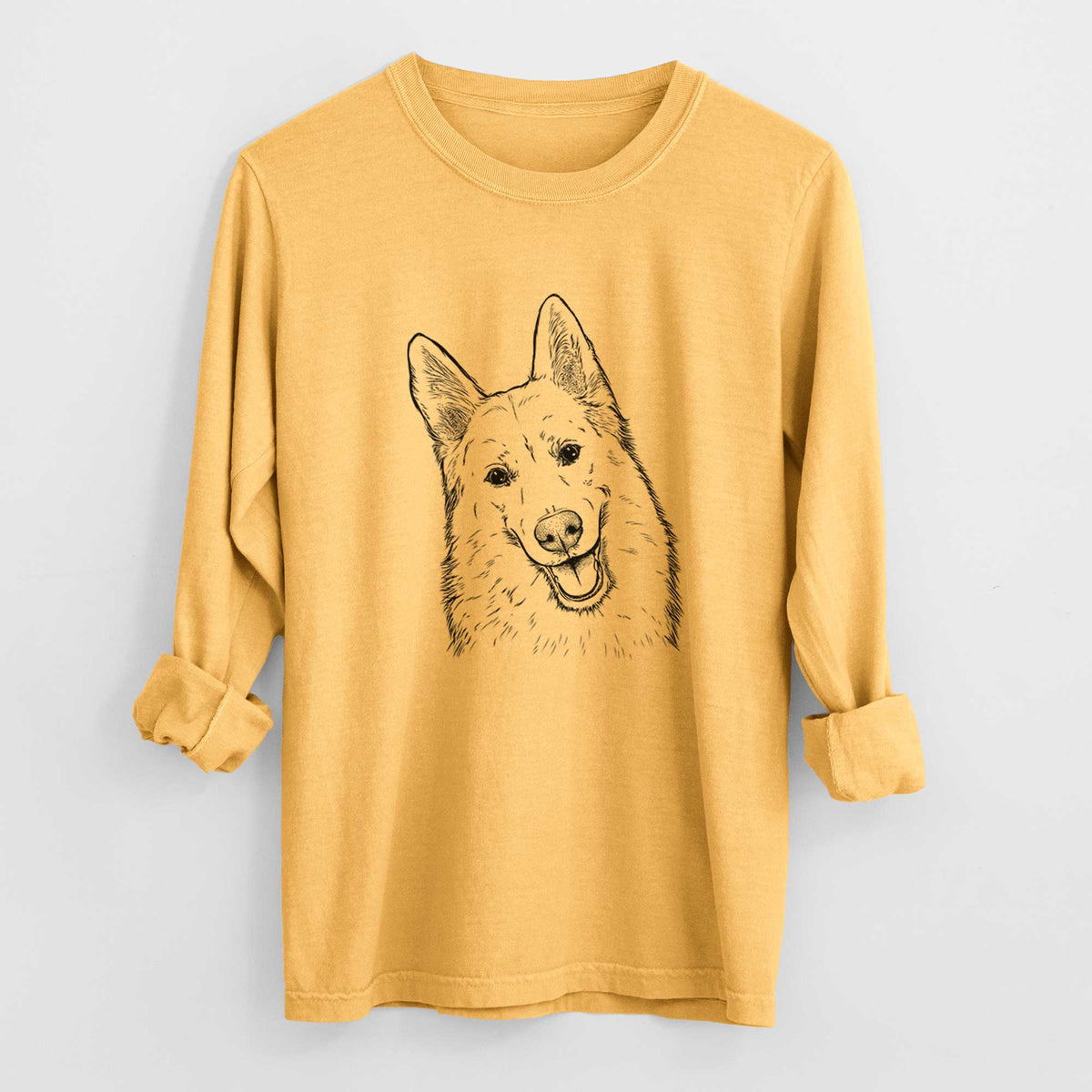 Bare Loki the Husky Shepherd Mix - Heavyweight 100% Cotton Long Sleeve