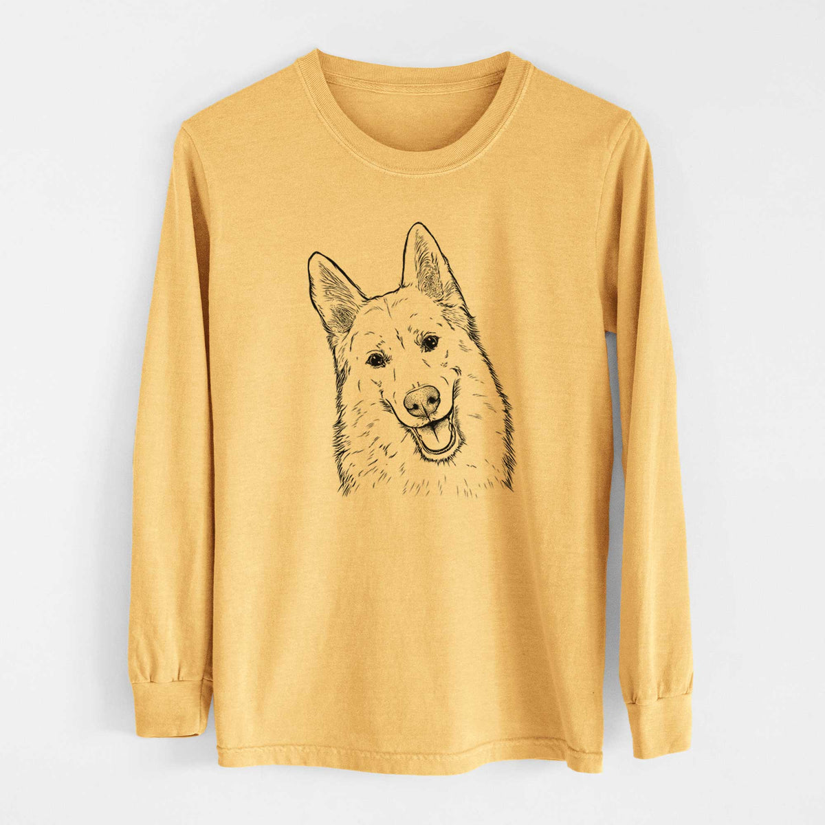 Bare Loki the Husky Shepherd Mix - Heavyweight 100% Cotton Long Sleeve