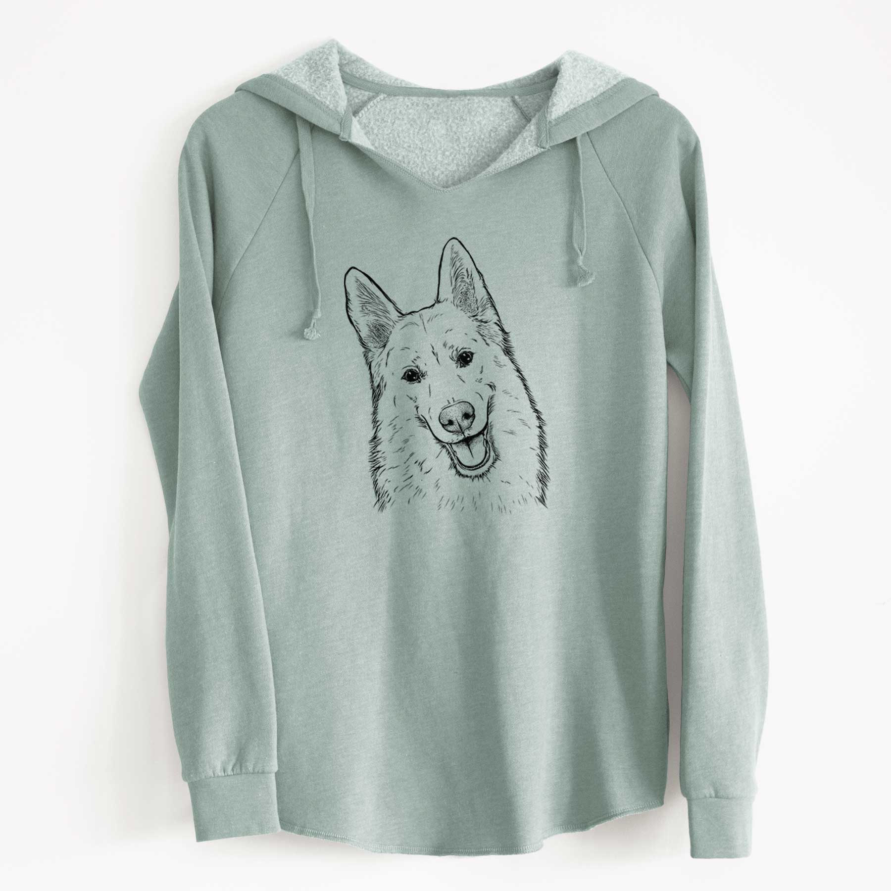 Bare Loki the Husky Shepherd Mix - Cali Wave Hooded Sweatshirt