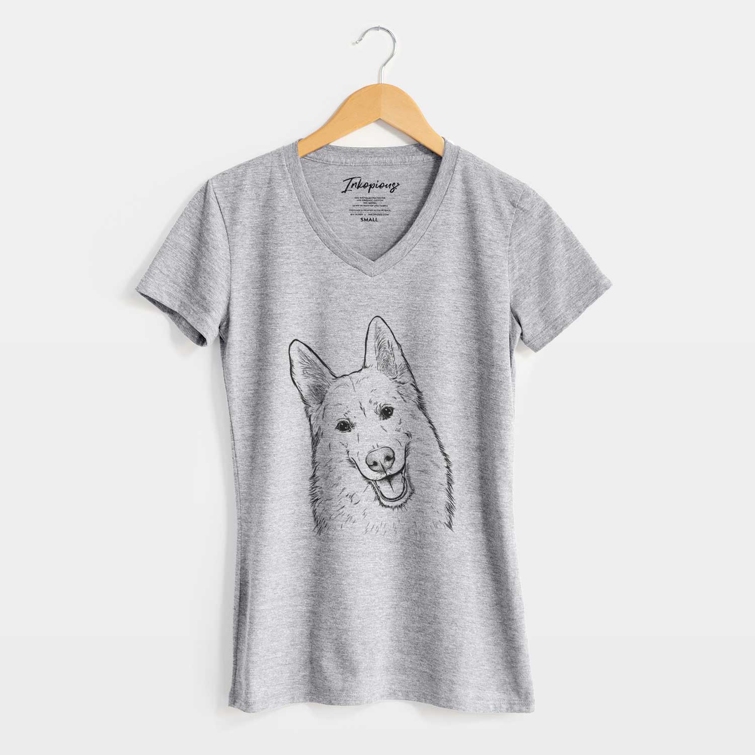 Bare Loki the Husky Shepherd Mix - Women's V-neck Shirt