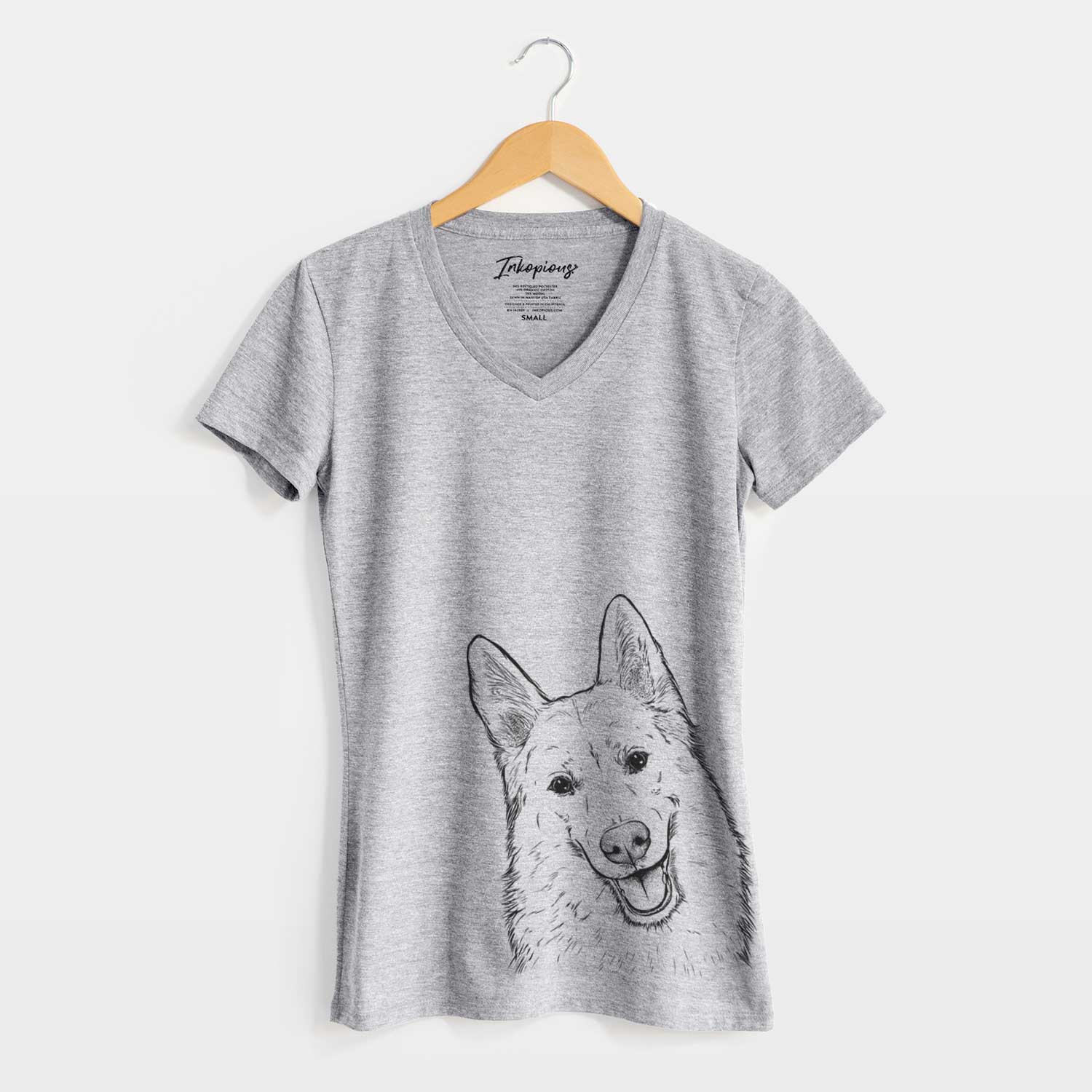 Bare Loki the Husky Shepherd Mix - Women's V-neck Shirt