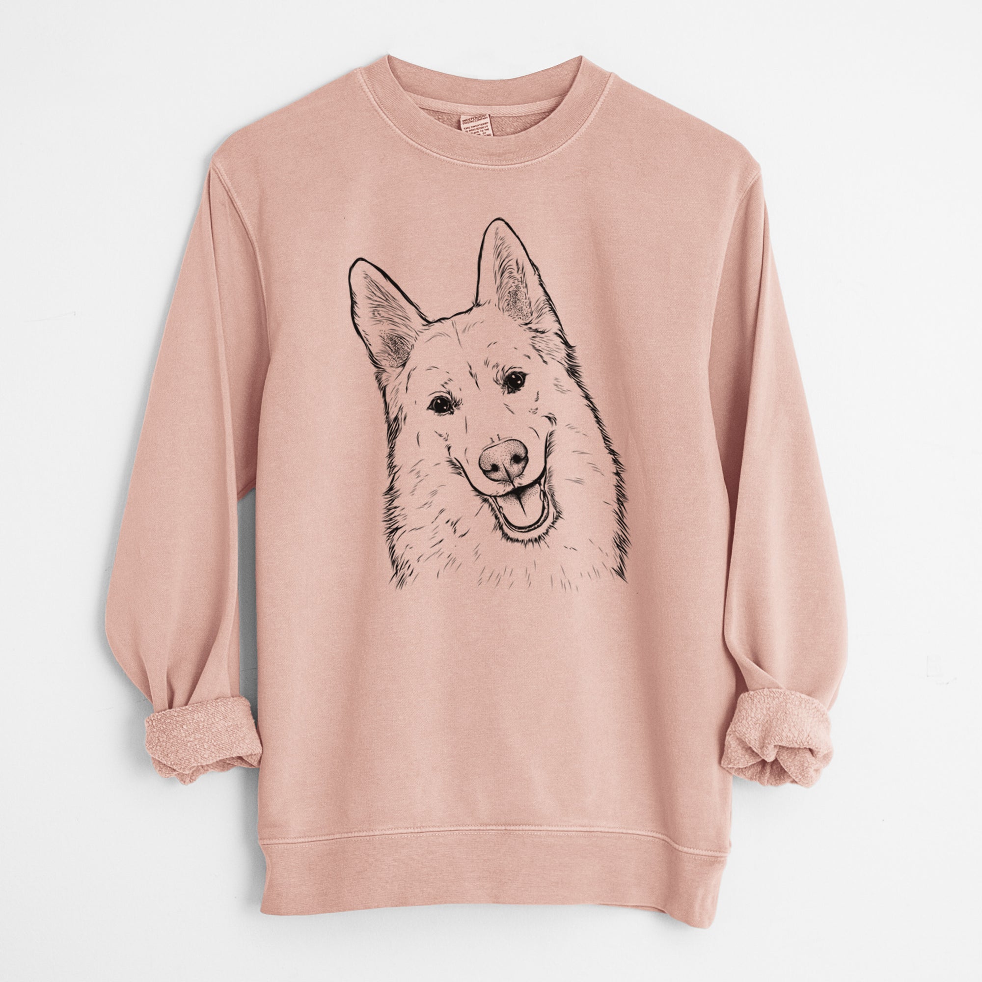 Bare Loki the Husky Shepherd Mix - Unisex Pigment Dyed Crew Sweatshirt