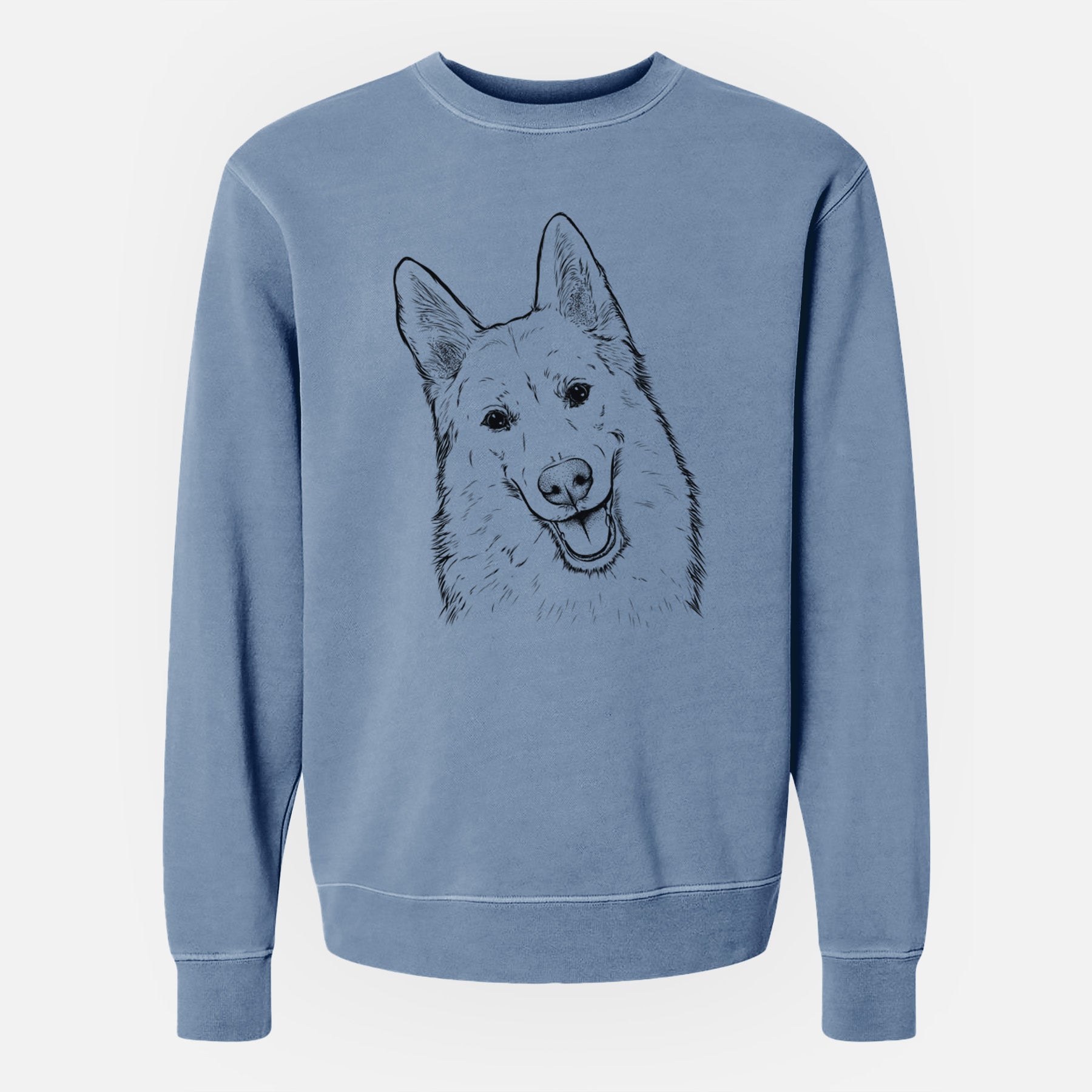 Bare Loki the Husky Shepherd Mix - Unisex Pigment Dyed Crew Sweatshirt