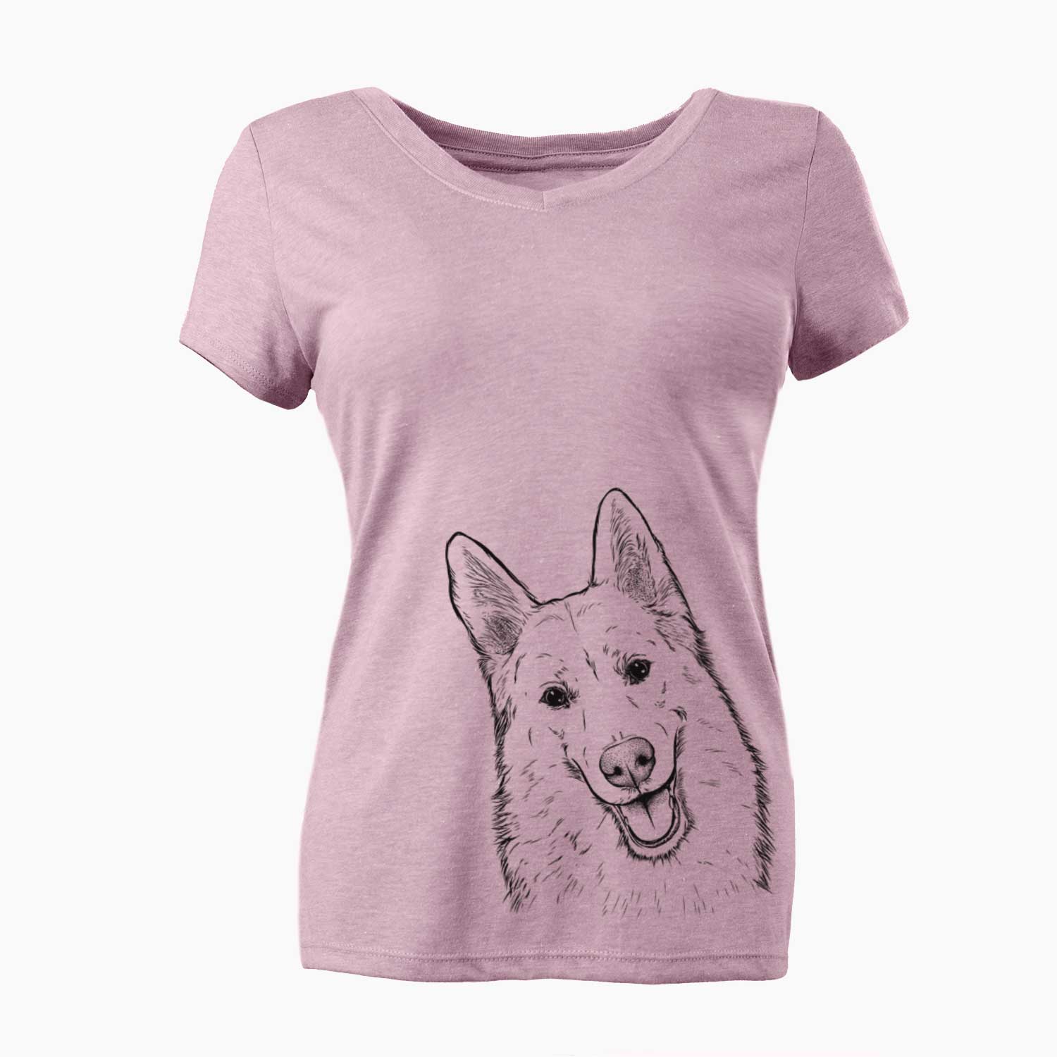 Bare Loki the Husky Shepherd Mix - Women's V-neck Shirt