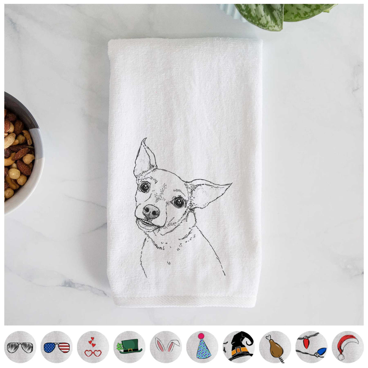 Lola the Chiweenie Decorative Hand Towel