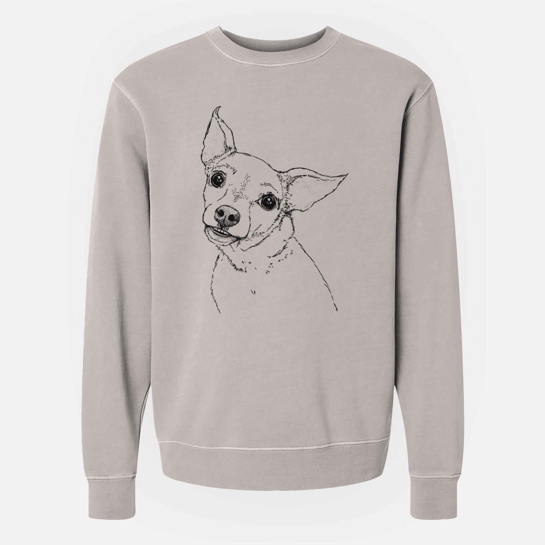 Bare Lola the Chiweenie - Unisex Pigment Dyed Crew Sweatshirt