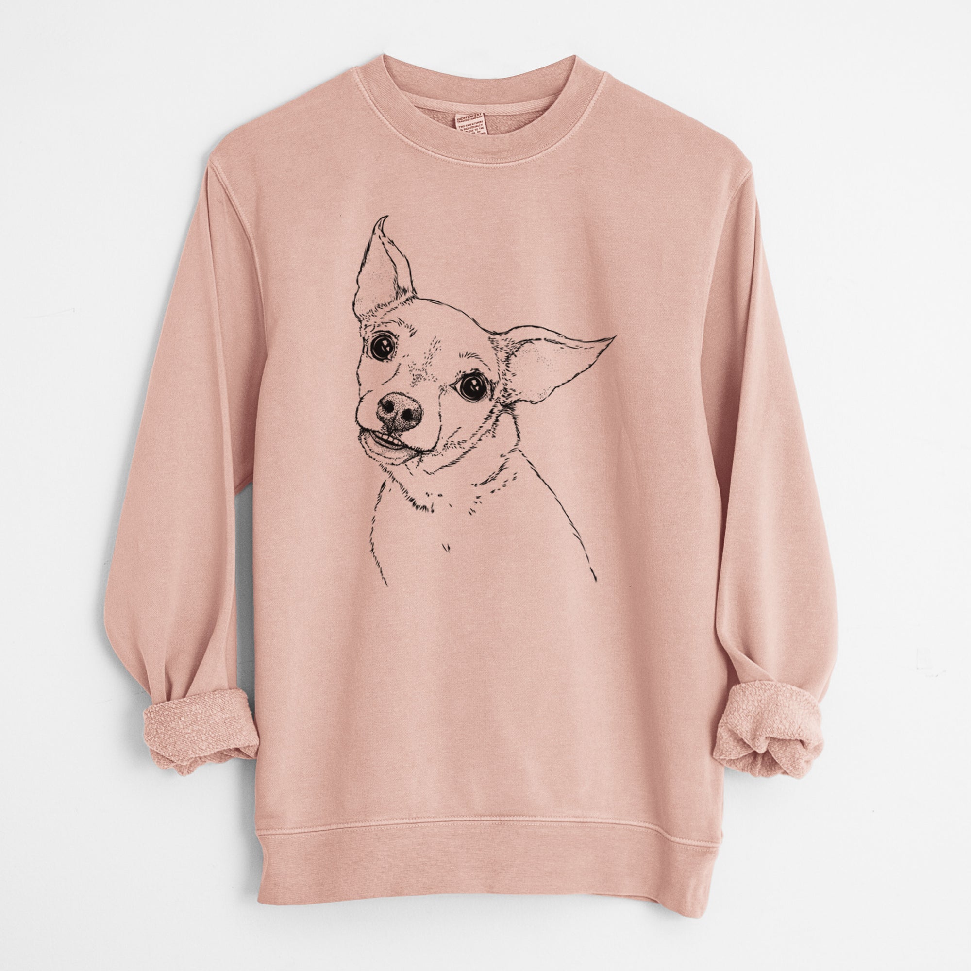 Bare Lola the Chiweenie - Unisex Pigment Dyed Crew Sweatshirt