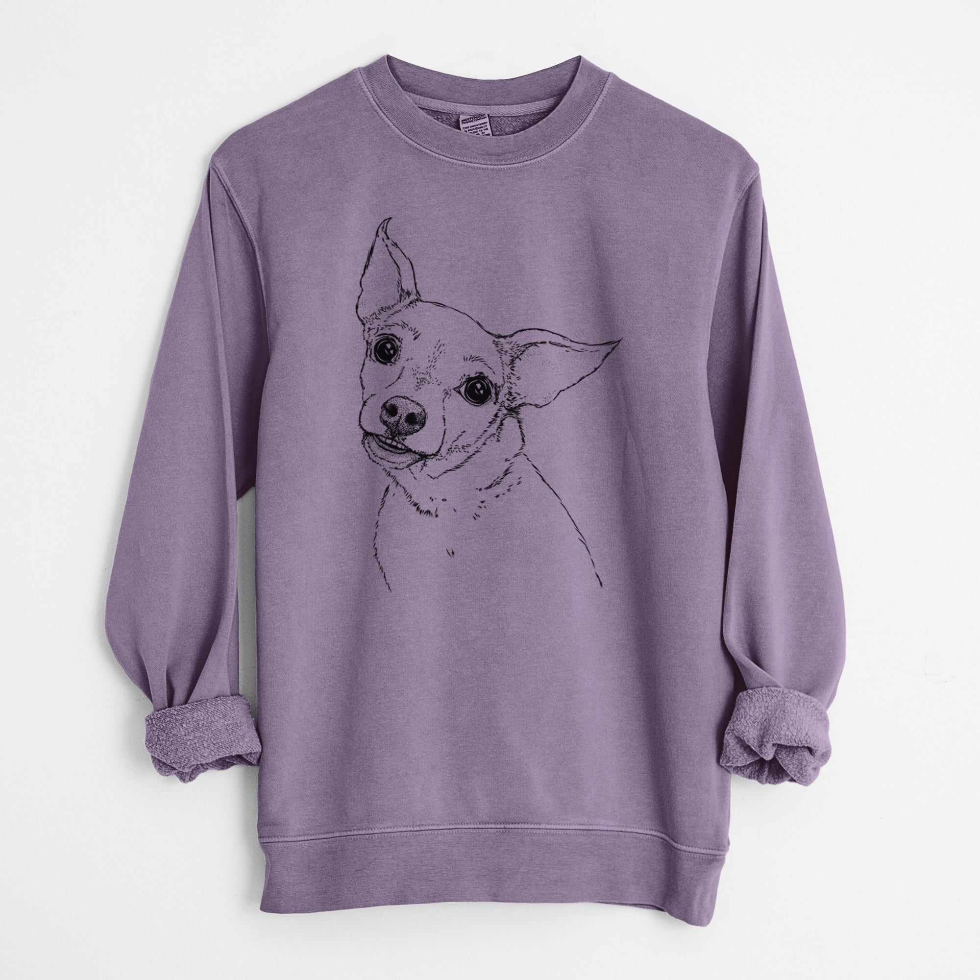 Bare Lola the Chiweenie - Unisex Pigment Dyed Crew Sweatshirt