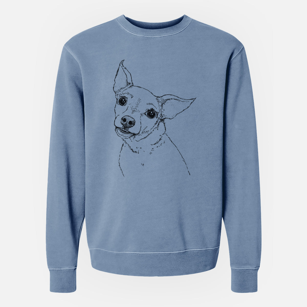 Bare Lola the Chiweenie - Unisex Pigment Dyed Crew Sweatshirt