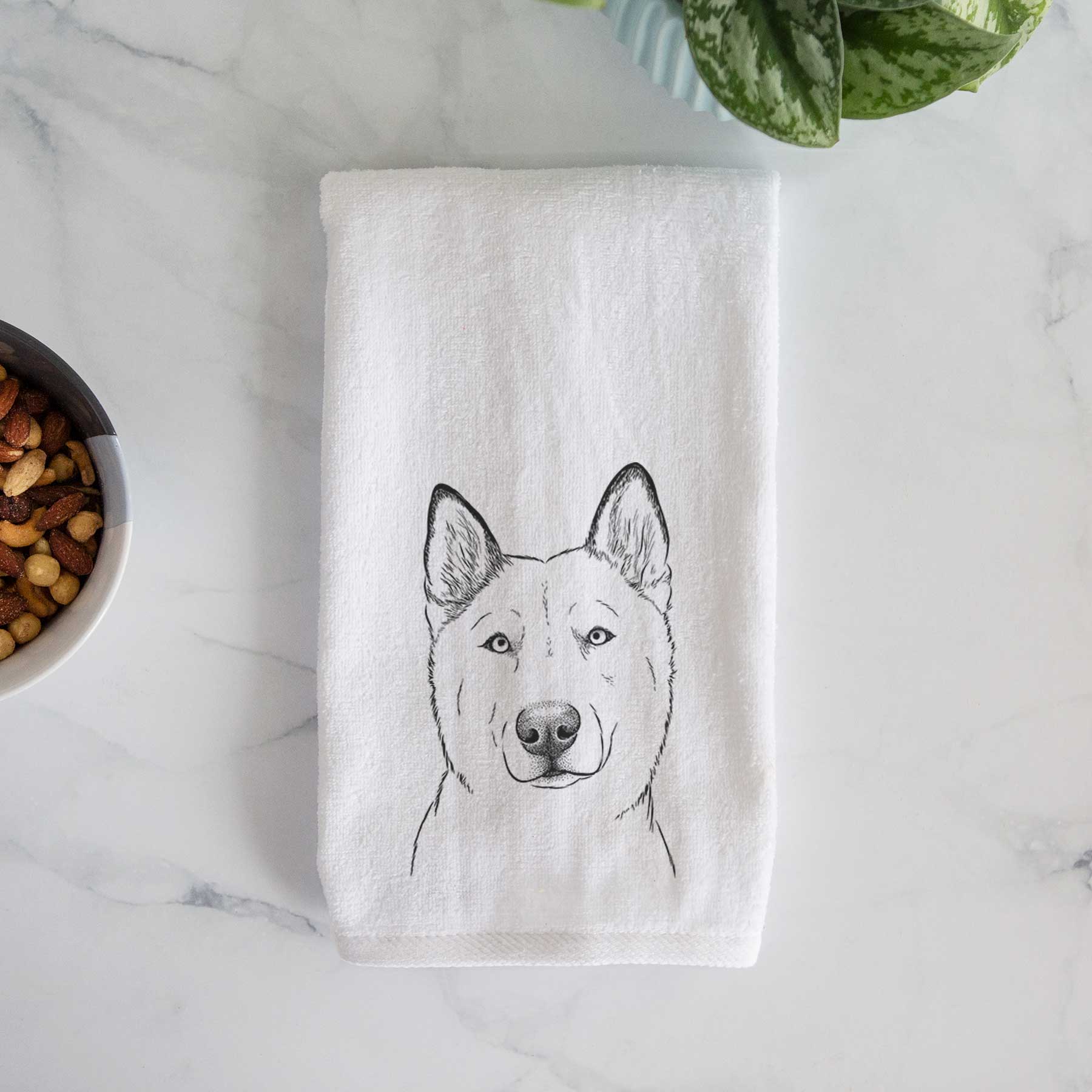 London the Siberian Husky Decorative Hand Towel