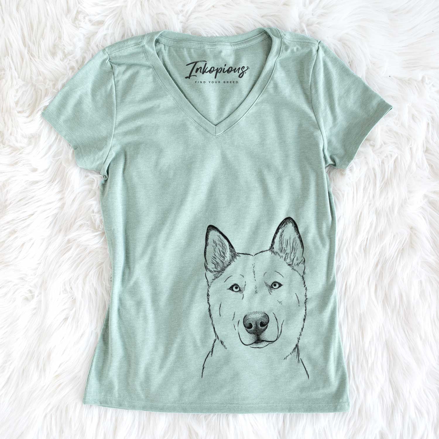 Bare London the Siberian Husky - Women's V-neck Shirt