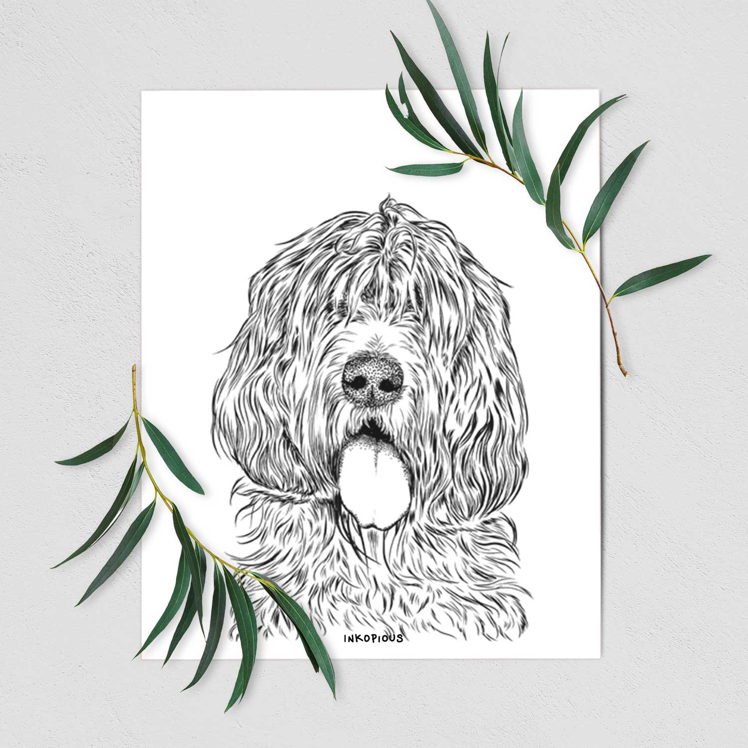 Lou the Otterhound Art Print