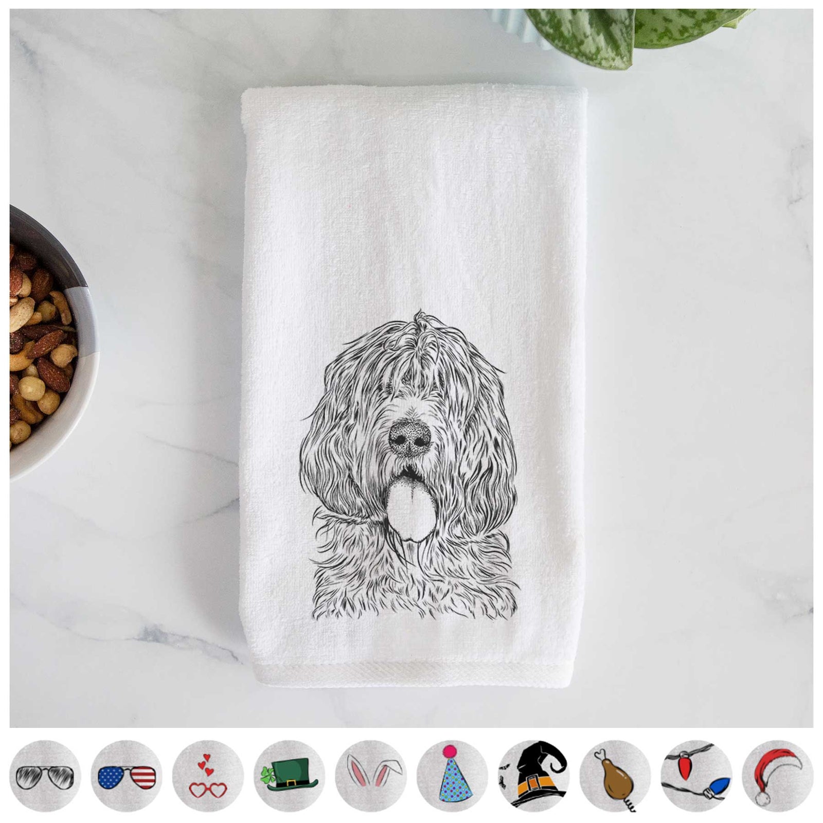 Lou the Otterhound Decorative Hand Towel