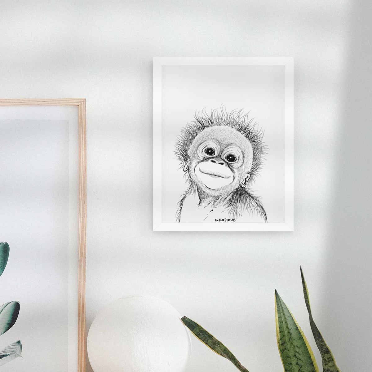 Louie the Baby Orangutan Art Print