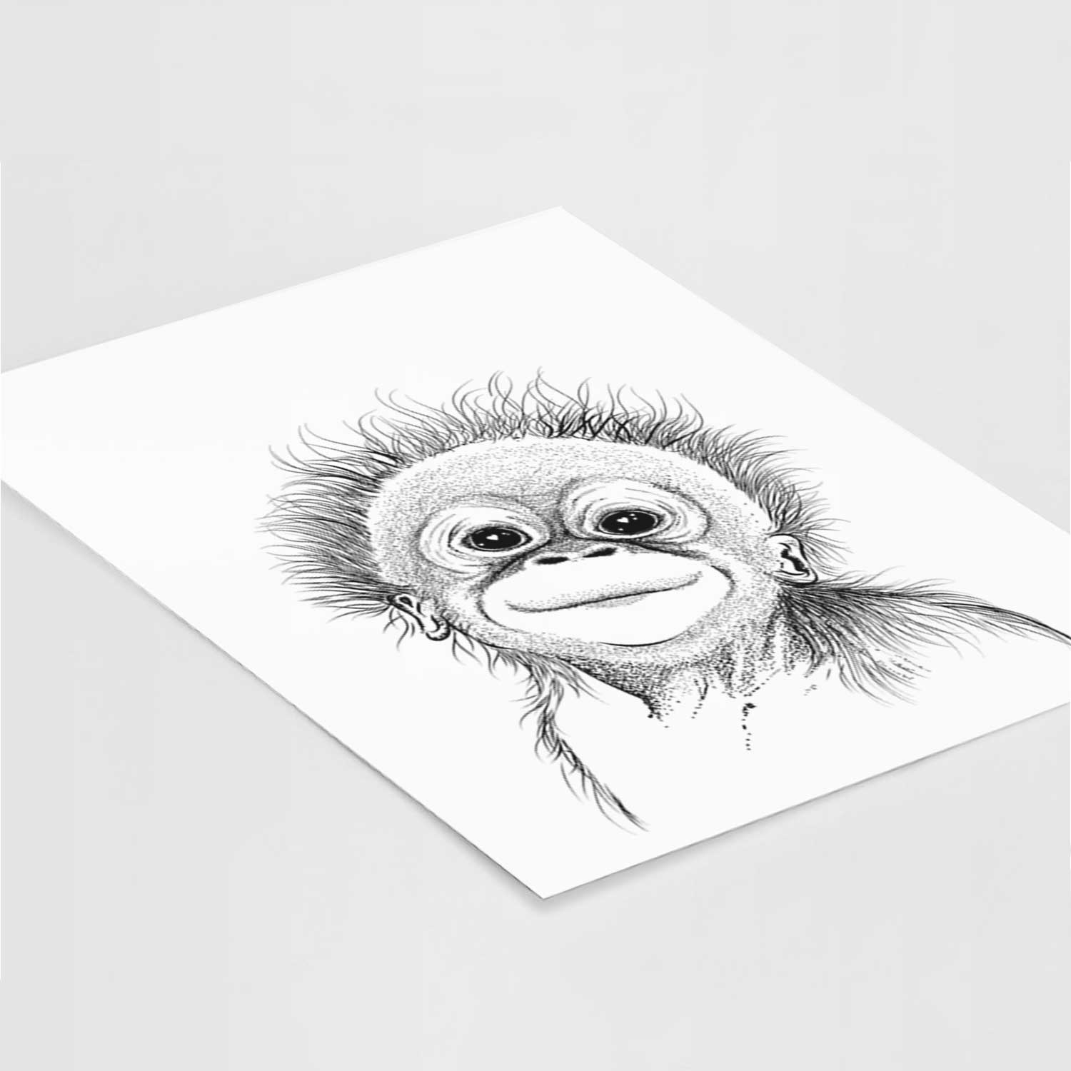 Louie the Baby Orangutan Art Print