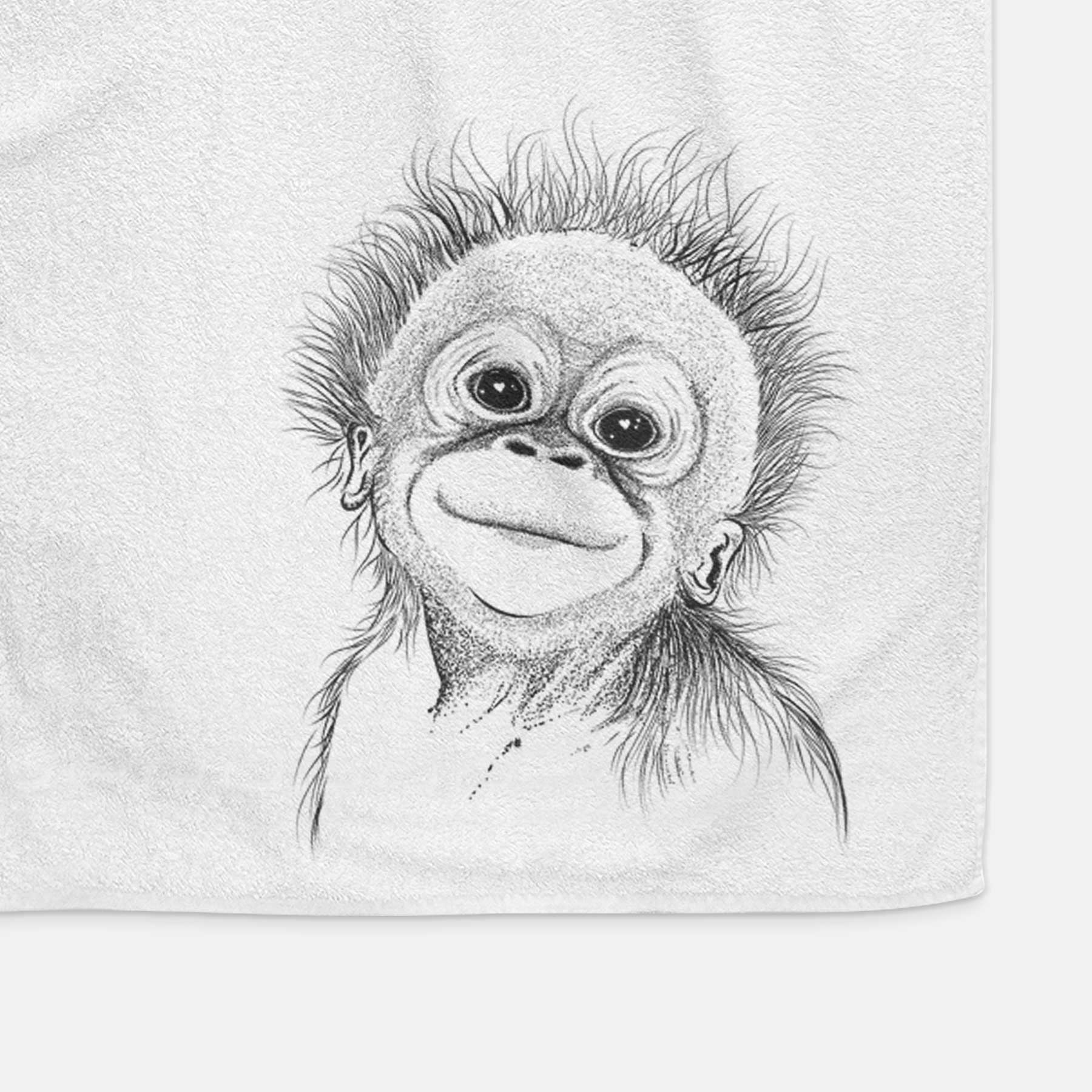 Louie the Baby Orangutan Decorative Hand Towel