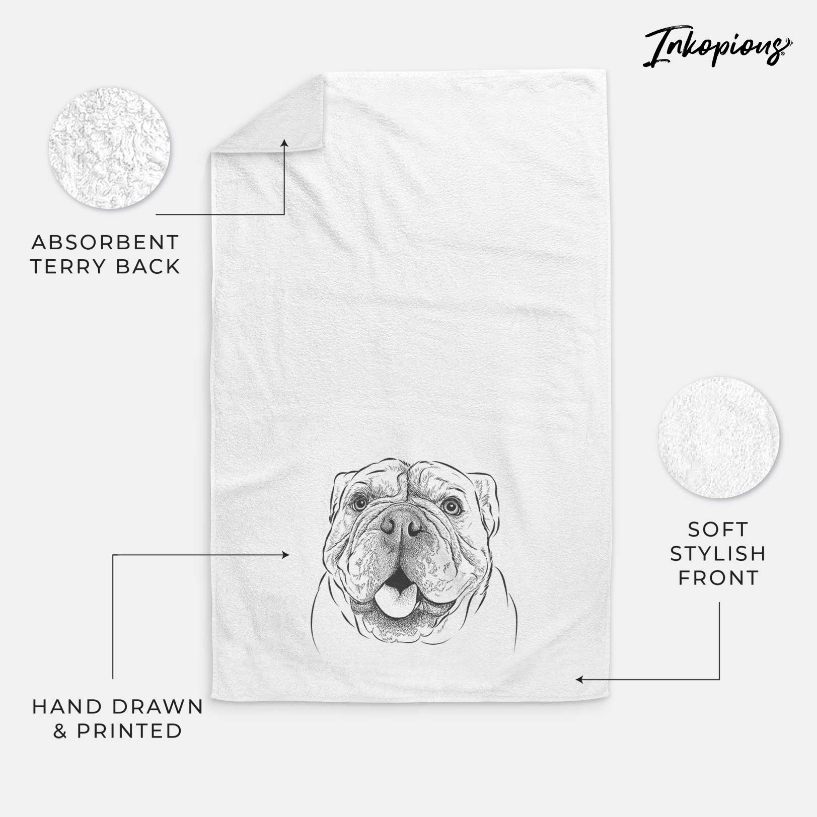 Louie the English Bulldog Decorative Hand Towel