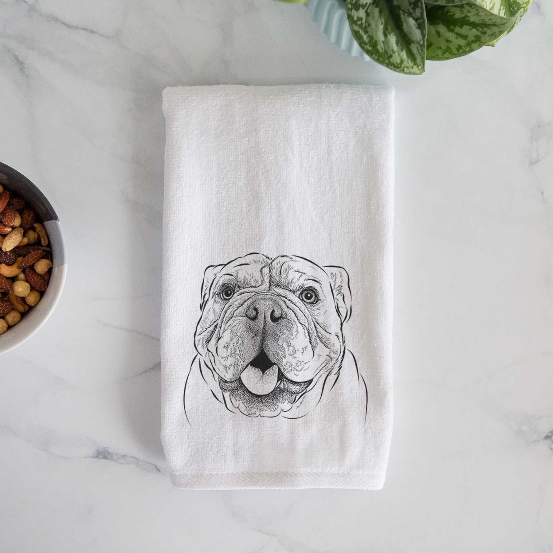 Louie the English Bulldog Decorative Hand Towel