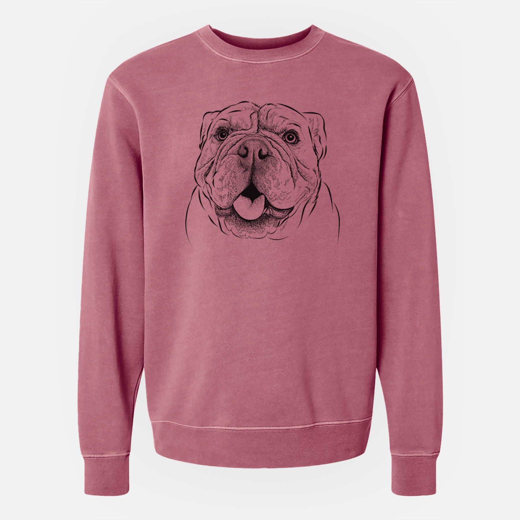 Bare Louie the English Bulldog - Unisex Pigment Dyed Crew Sweatshirt