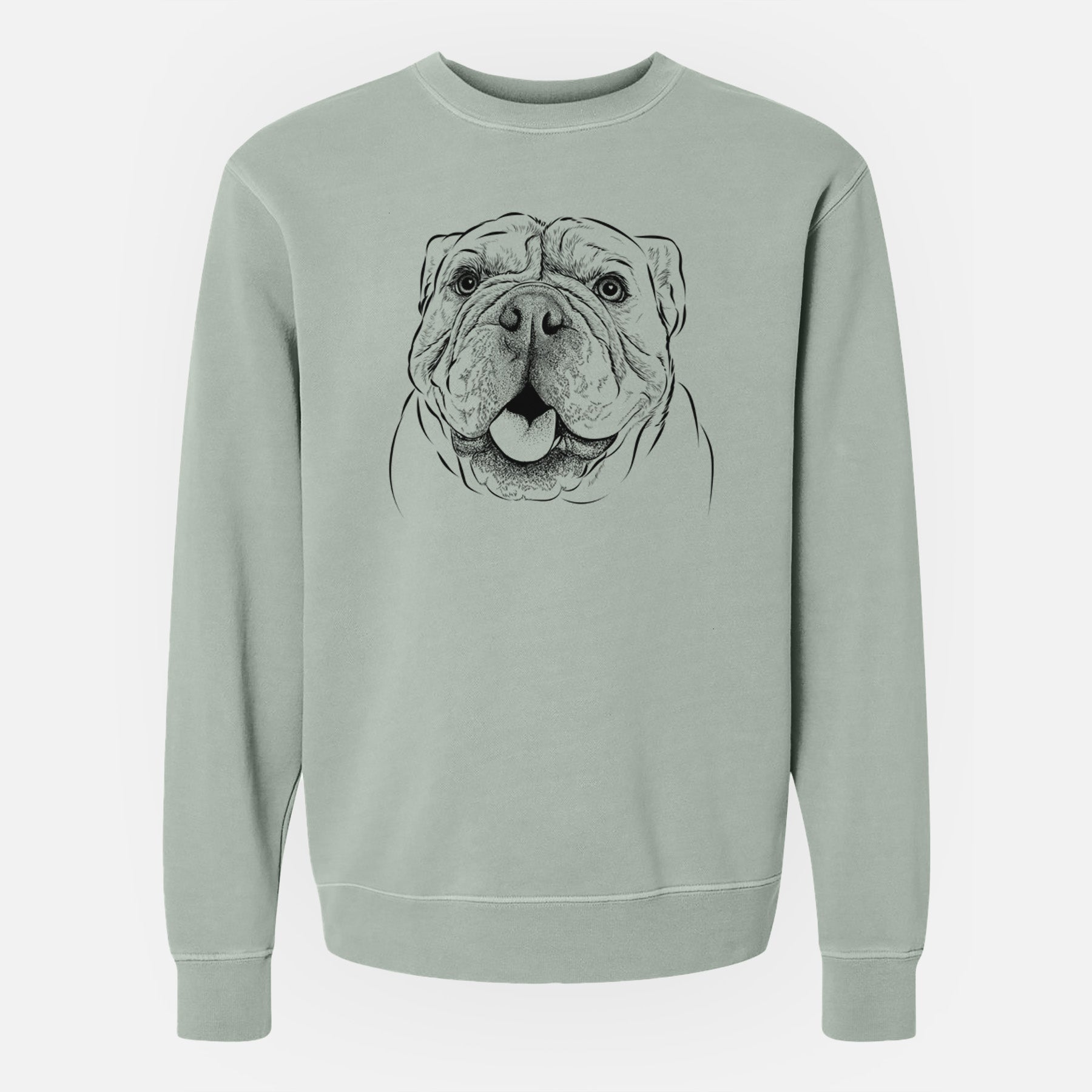 Bare Louie the English Bulldog - Unisex Pigment Dyed Crew Sweatshirt