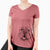 Bare Louie the English Bulldog - Women's V-neck Shirt