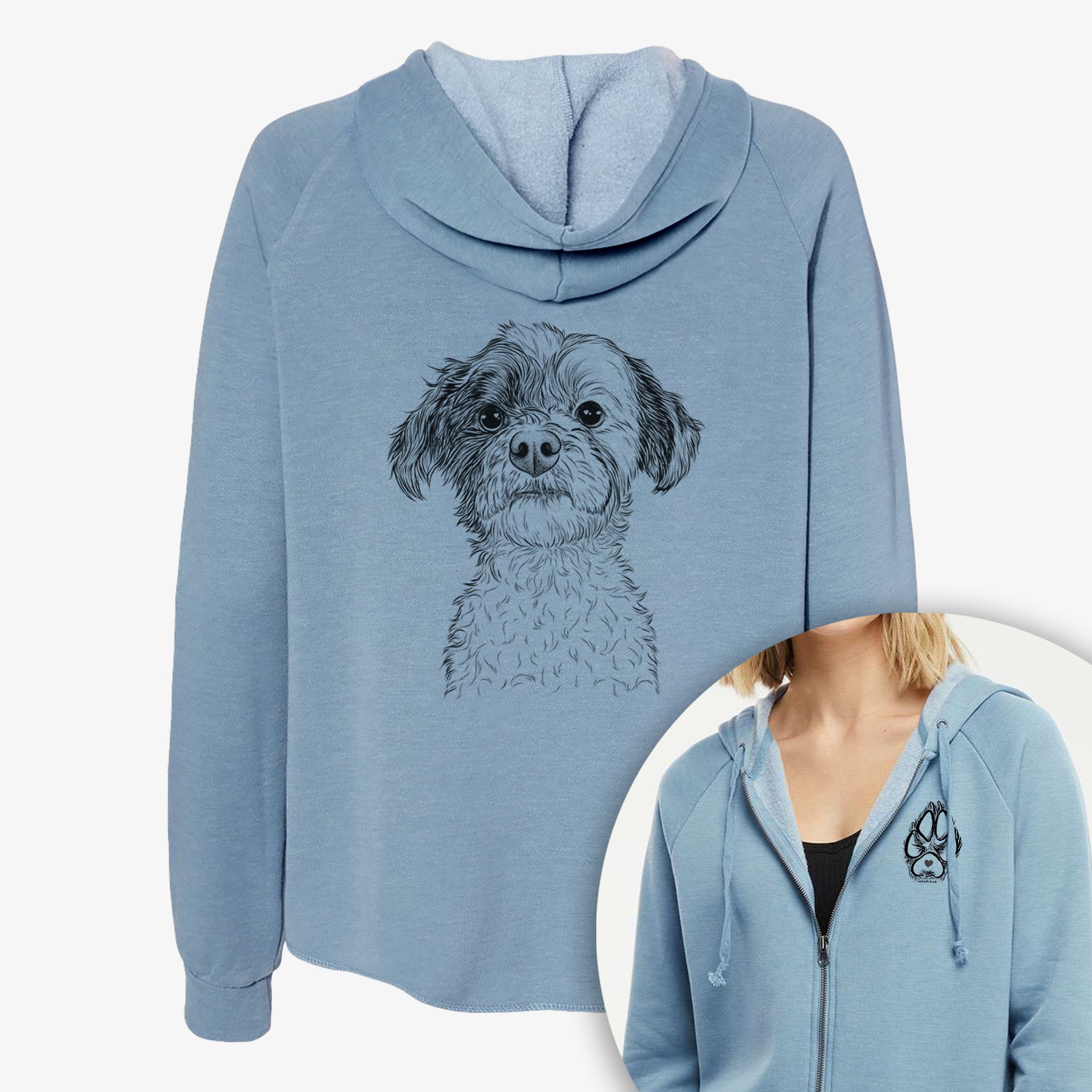 Louise the Havanese - Women's Cali Wave Zip-Up Sweatshirt