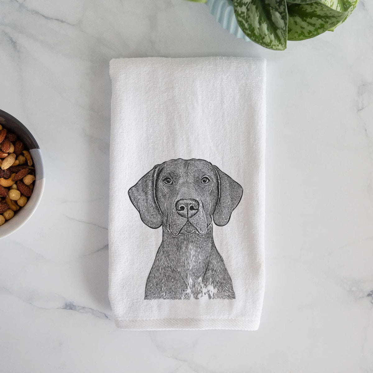 Lucifer the German Shorthaired Pointer Decorative Hand Towel