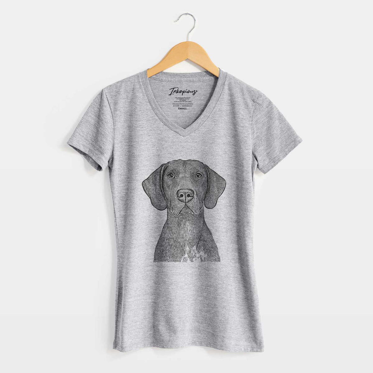 Bare Lucifer the German Shorthaired Pointer - Women's V-neck Shirt