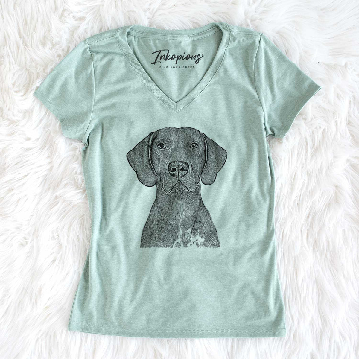 Bare Lucifer the German Shorthaired Pointer - Women&#39;s V-neck Shirt