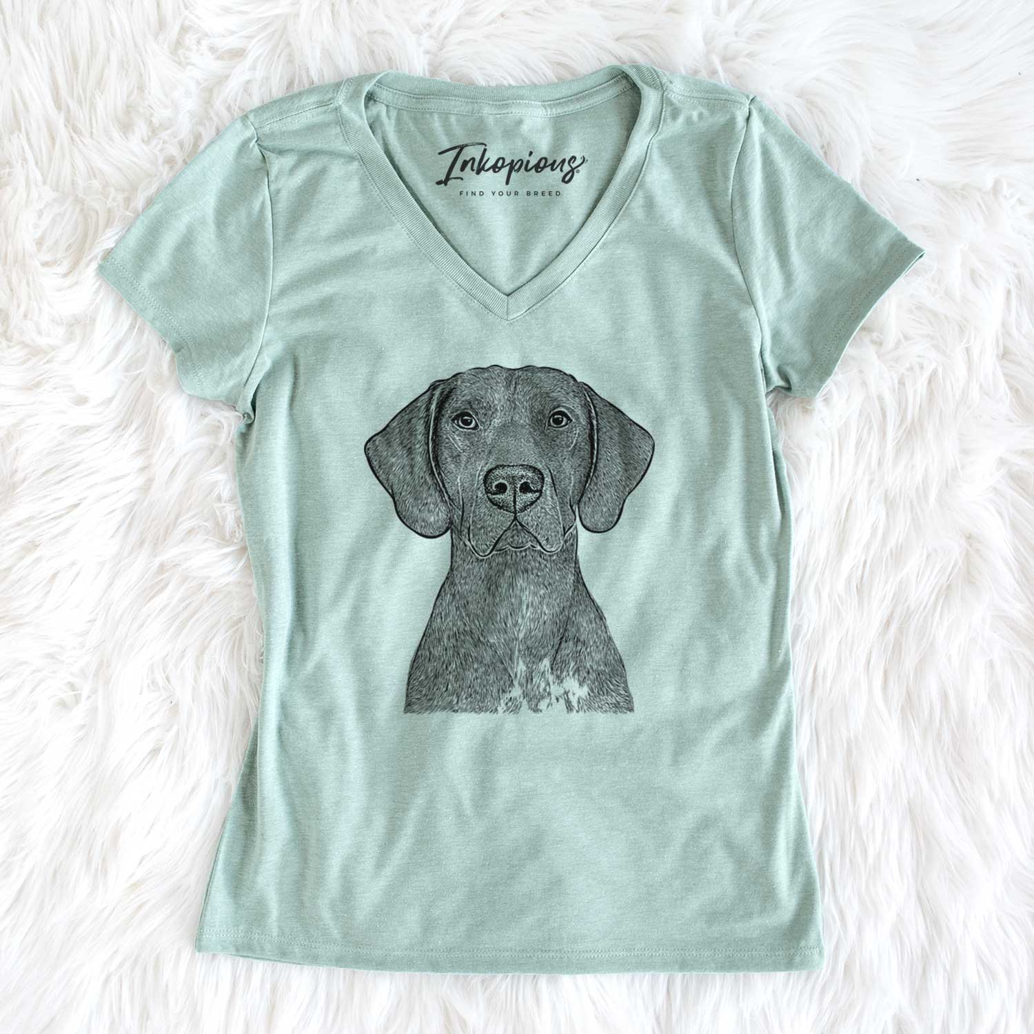 Bare Lucifer the German Shorthaired Pointer - Women's V-neck Shirt