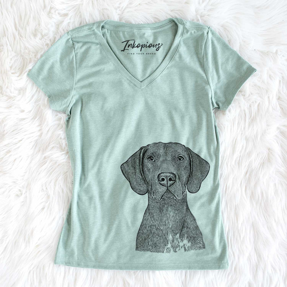 Bare Lucifer the German Shorthaired Pointer - Women's V-neck Shirt