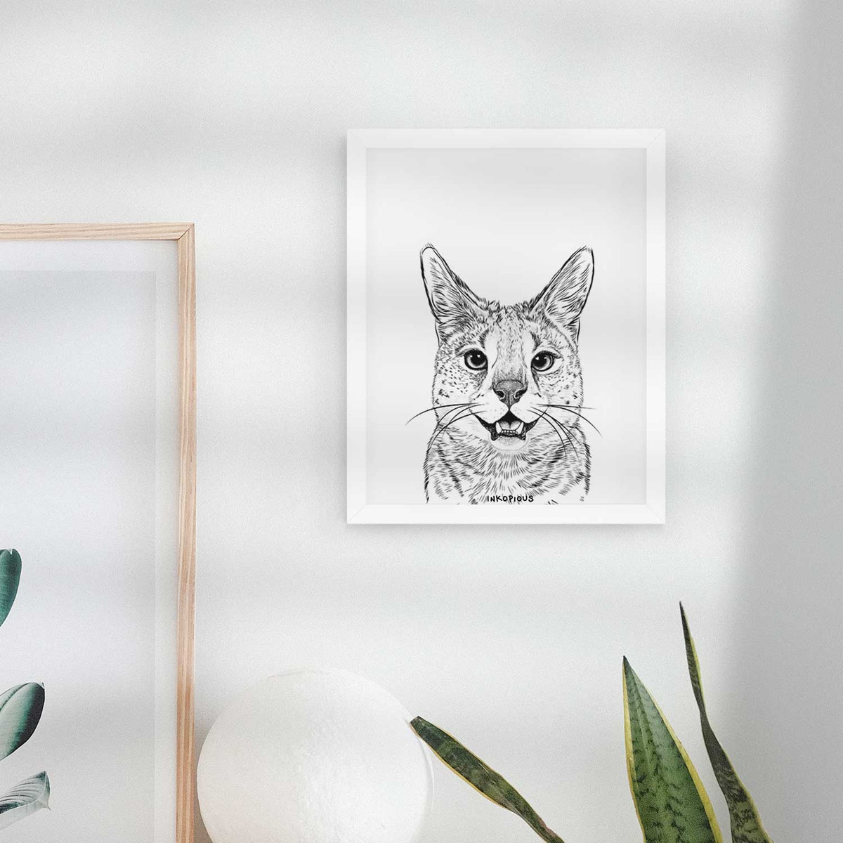 Lucky the Serval Cat Art Print