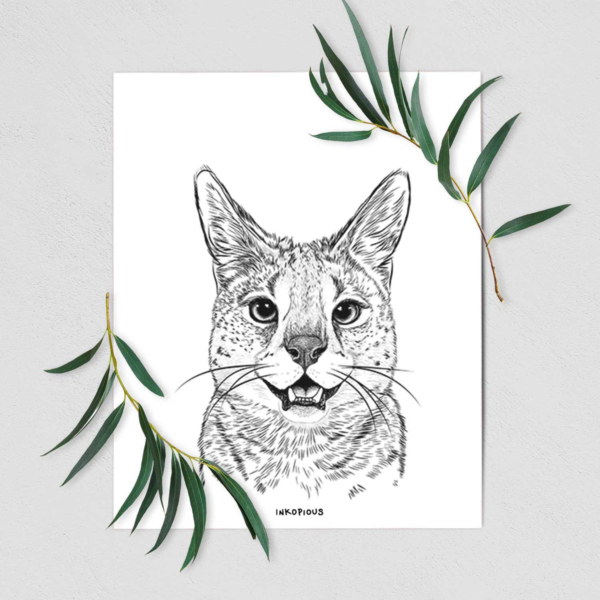 Lucky the Serval Cat Art Print