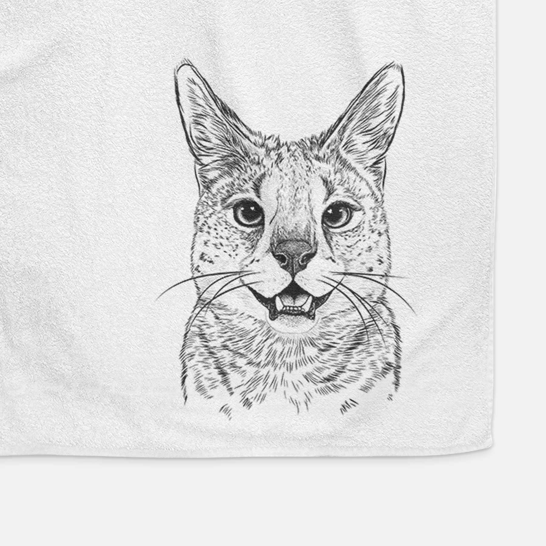 Lucky the Serval Cat Decorative Hand Towel