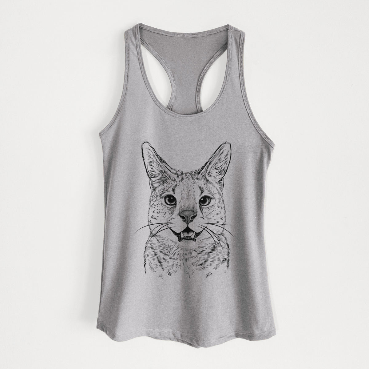 Lucky the Serval Cat - Women&#39;s Racerback Tanktop