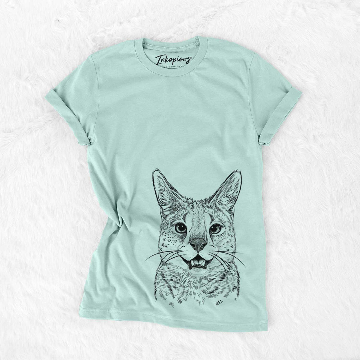 Bare Lucky the Serval Cat - Unisex Crewneck