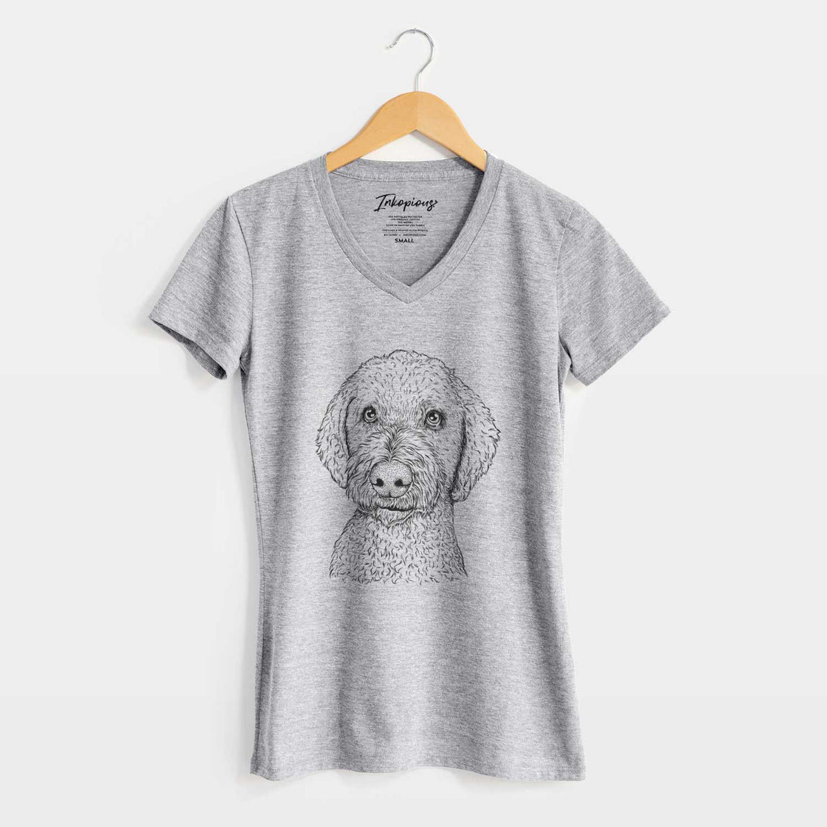 Bare Lucy Boo the Goldendoodle - Women's V-neck Shirt