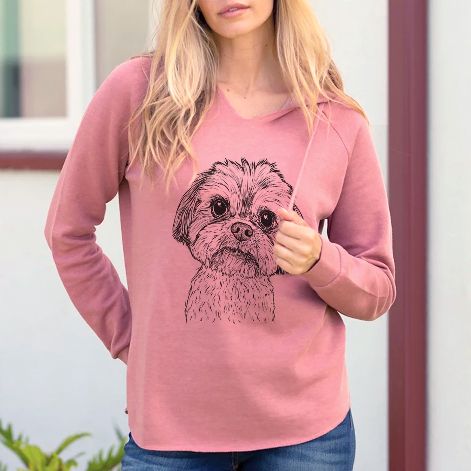 Bare Lucy the Shorkie - Cali Wave Hooded Sweatshirt