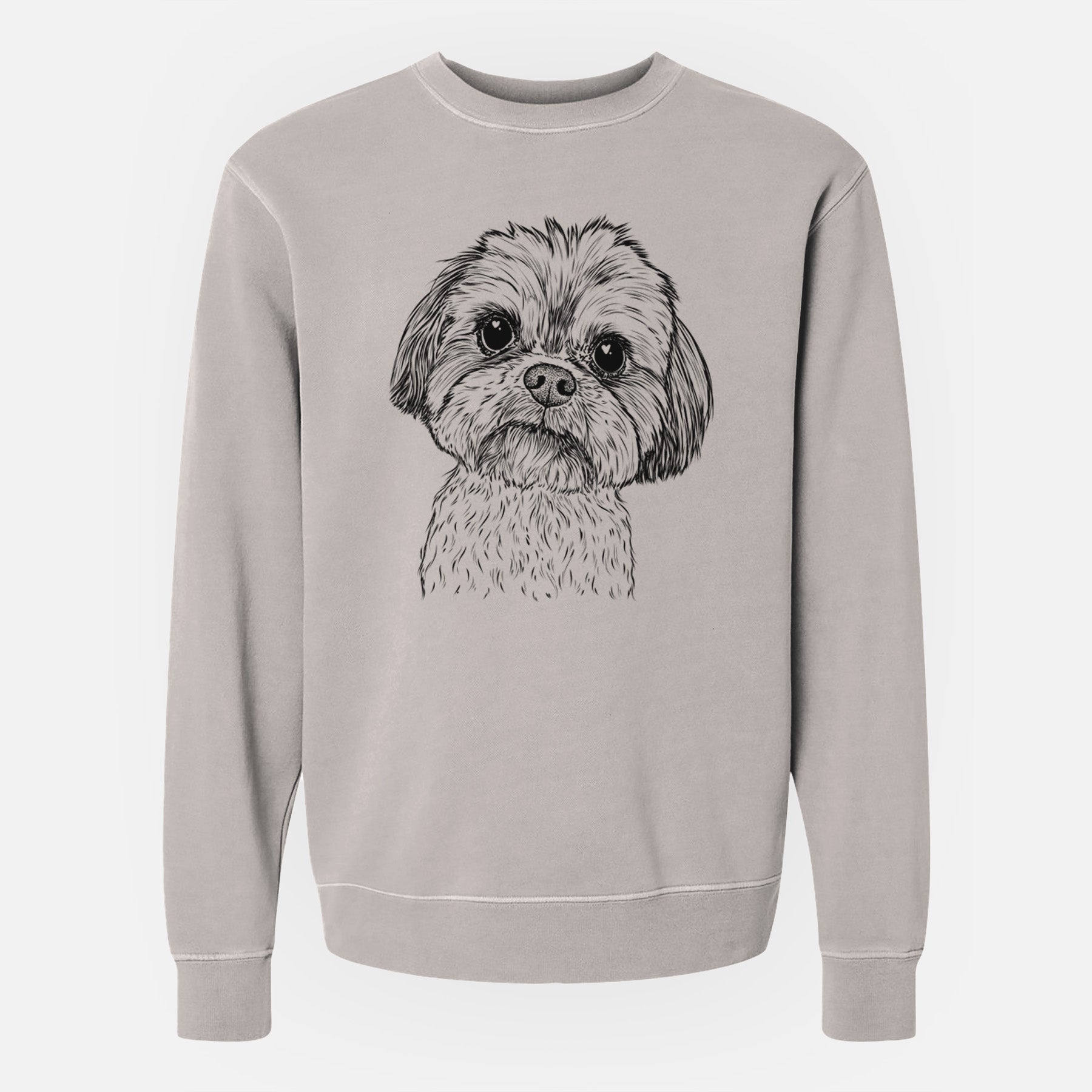 Bare Lucy the Shorkie - Unisex Pigment Dyed Crew Sweatshirt