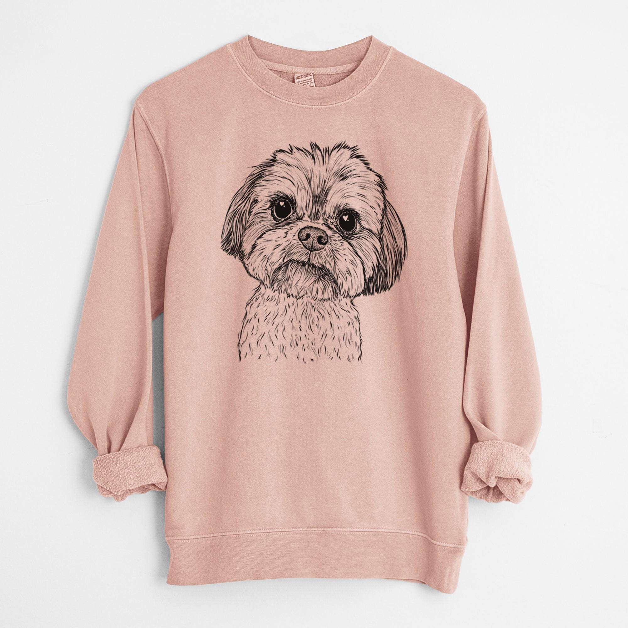 Bare Lucy the Shorkie - Unisex Pigment Dyed Crew Sweatshirt